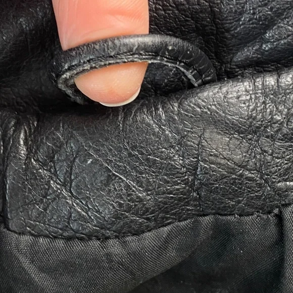 PROTECH Leather Apparel Vintage Black Leather Motorcycle Jacket Size 10 - Picture 11 of 15